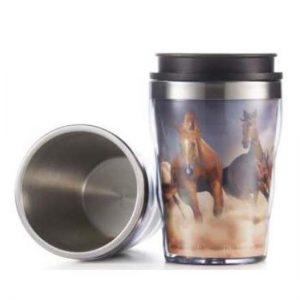 French Country Travel Tea Coffee Mug Beauty of Horses Acrylic