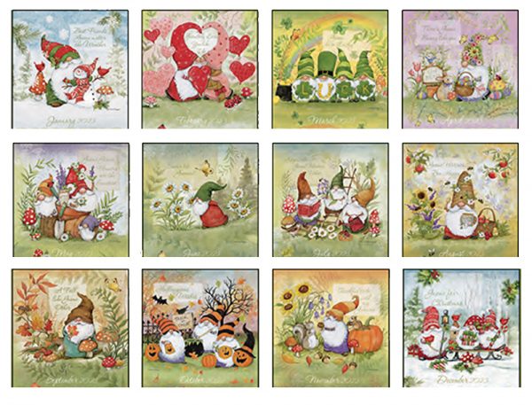 Lang 2023 Calendar Gnome Sweet Gnome Calender Fits Wall Frame