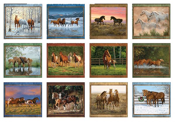 Lang 2023 Calendar Horses in the Mist Calender Fits Wall Frame
