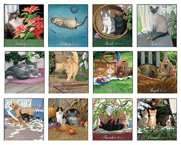 Lang 2023 Calendar Love of Cats Calender Fits Wall Frame