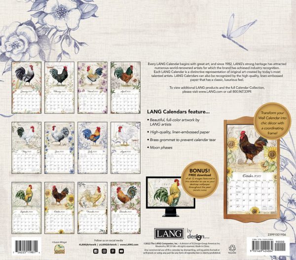 Lang 2023 Calendar Proud Rooster Calender Fits Wall Frame