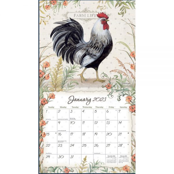 Lang 2023 Calendar Proud Rooster Calender Fits Wall Frame