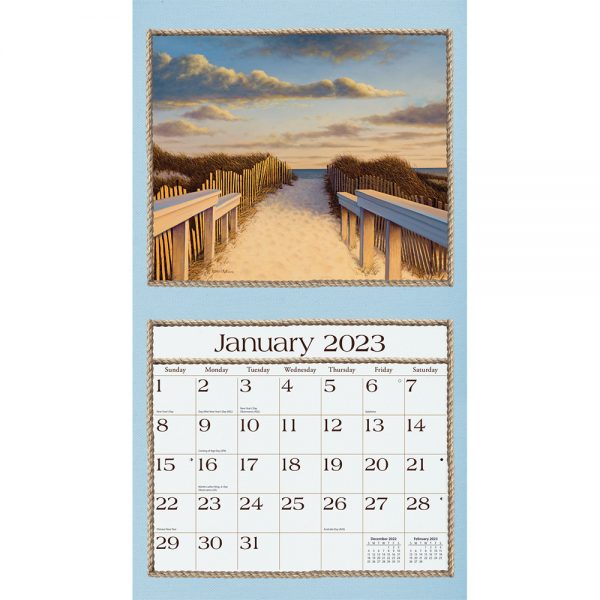 Lang 2023 Calendar Seaside Calender Fits Wall Frame