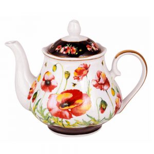 Landmark Country Kitchen Tea Pot Poppies Collection Teapot