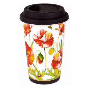 Landmark Tea Coffee Poppies Collection Travel Mug Cup