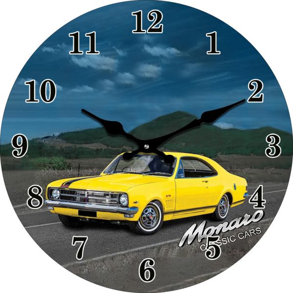 Clock French Country Wall 30cm Yellow Monaro Glass Clocks