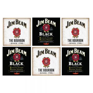 Country Kitchen Glass Coasters Set of 6 Jim Beam Dining