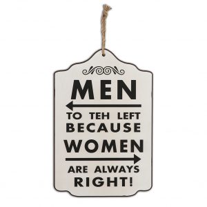 Country Wooden Farmhouse Sign Men to the Left Plaque