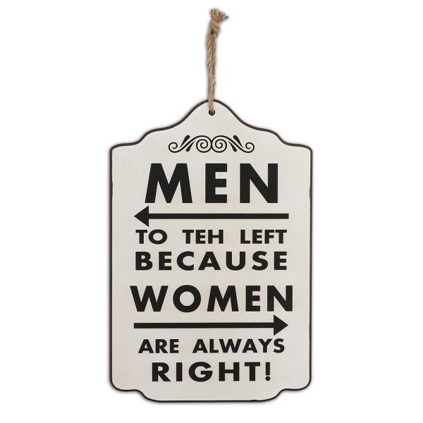 Country Wooden Farmhouse Sign Men to the Left Plaque