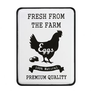 Country Metal Enamel Farmhouse Sign Fresh From the Farm Chicken Plaque