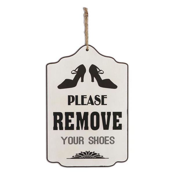 Country Wooden Farmhouse Sign Please Remove Shoes Plaque