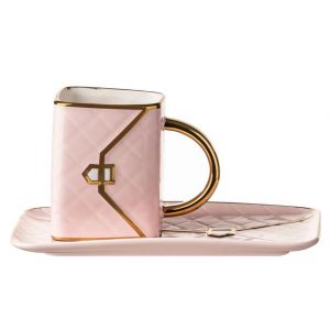 French Chic Kitchen Tea Cup and Saucer Designer Delight Bag Pink