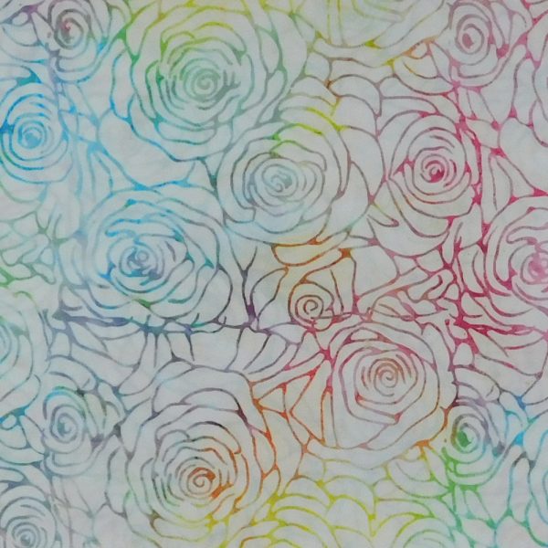 Quilting Patchwork Fabric Sewing Colored Roses Batik Wide Backing 295x50cm