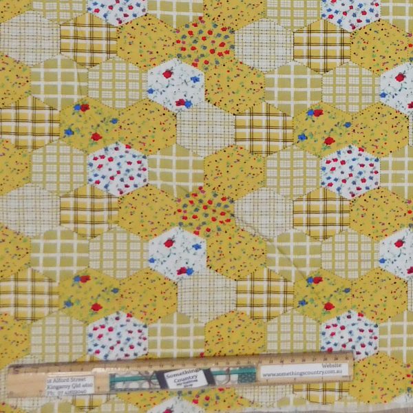 Quilting Patchwork Fabric Sewing Hexagon Honeycomb Wide Backing 150x50cm