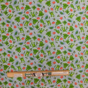 Quilting Patchwork Cotton Sewing Fabric Frolicking Frogs 1 Meter