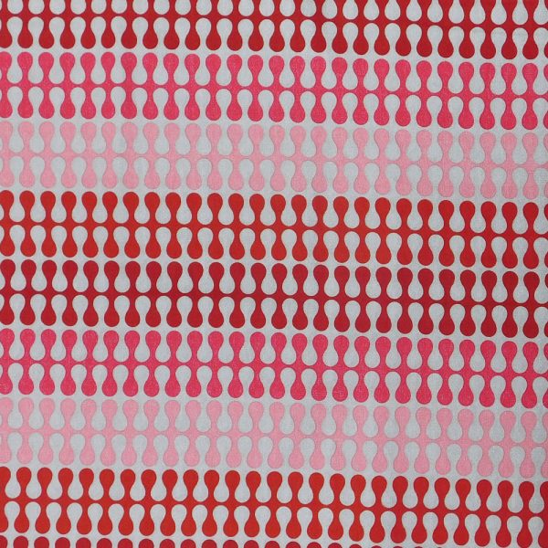 Quilting Patchwork Cotton Sewing Fabric Retro Blobs Pink 1 Meter