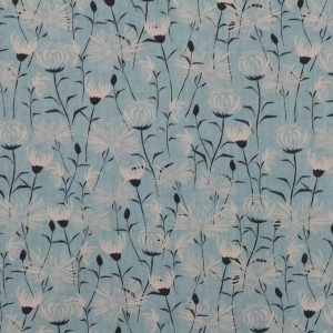 Quilting Patchwork Cotton Sewing Fabric Dandelion Pale Blue 1 Meter