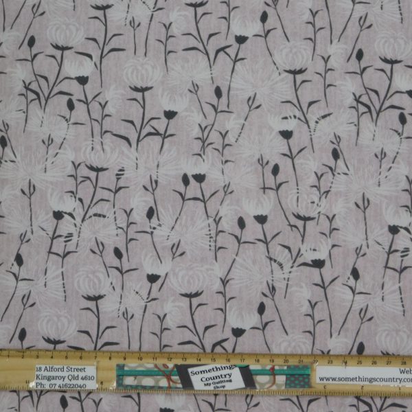 Quilting Patchwork Cotton Sewing Fabric Dandelion Pale Pink 1 Meter
