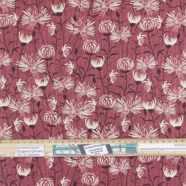 Quilting Patchwork Cotton Sewing Fabric Dandelion Salmon 1 Meter