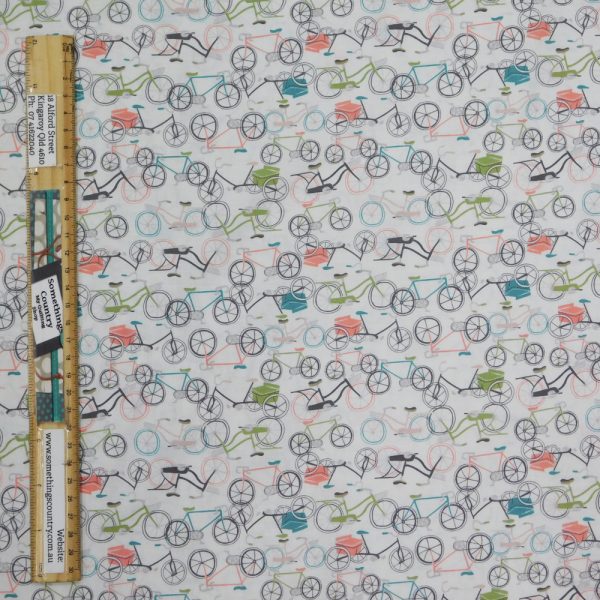 Quilting Patchwork Cotton Sewing Fabric Bicycles 1 Meter