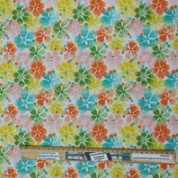 Quilting Patchwork Cotton Sewing Fabric Floral Garden Allover 1 Meter