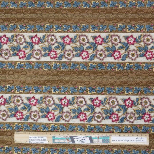 Quilting Patchwork Cotton Sewing Fabric Windermere Floral Border 1 Meter