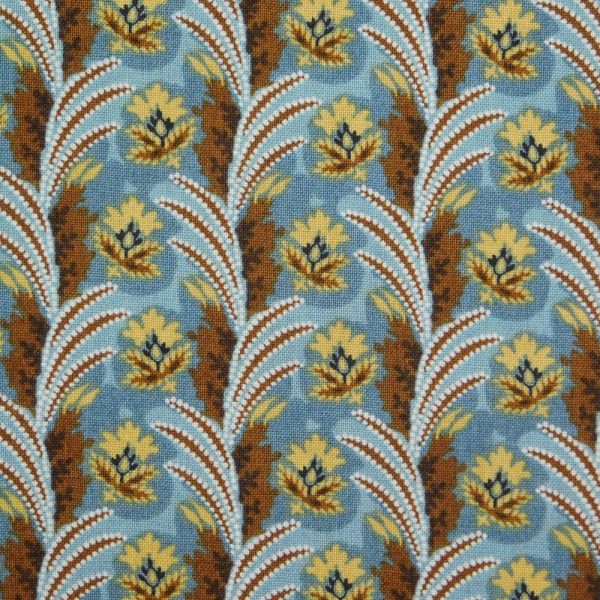 Quilting Patchwork Cotton Sewing Fabric Windermere Repro Blue Floral 1 Meter