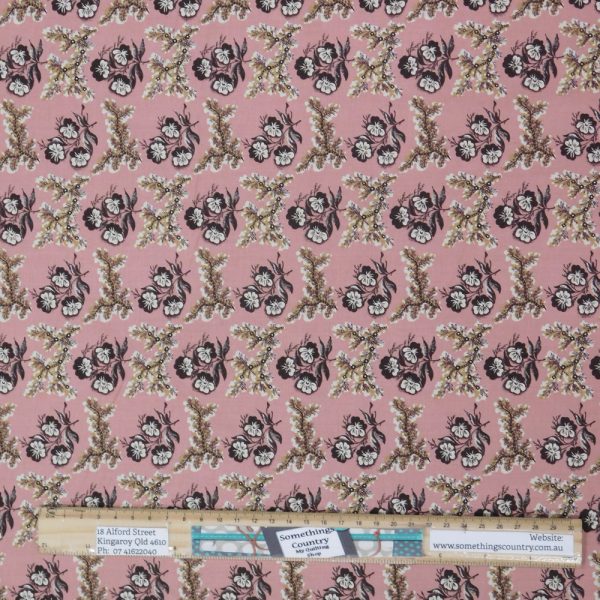 Quilting Patchwork Cotton Sewing Fabric Windermere Pink Pansy 1 Meter