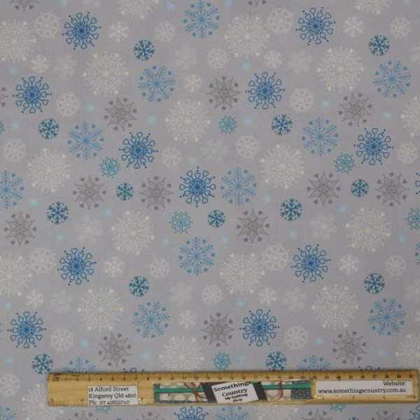 Quilting Patchwork Cotton Sewing Fabric Snowflake Foley 1 Meter