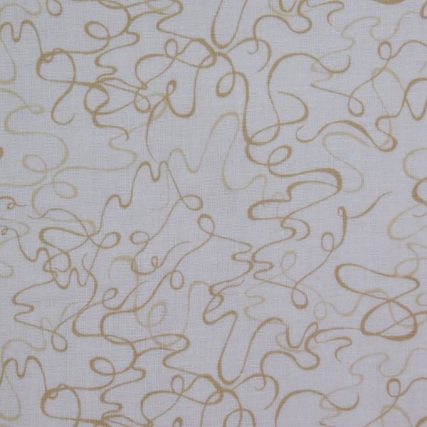 Quilting Patchwork Cotton Sewing Fabric Cream Squiggles 1 Meter