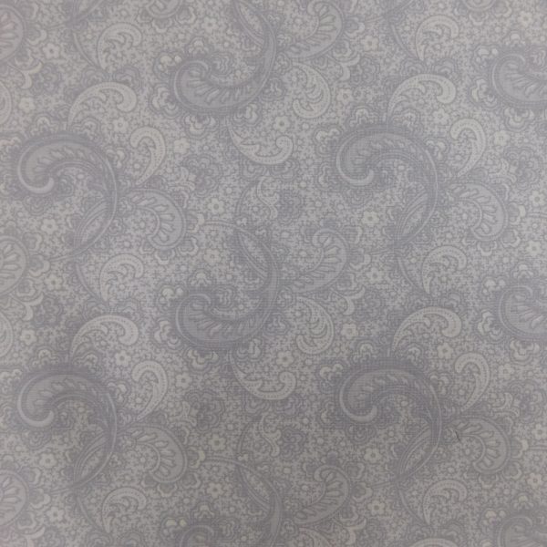 Quilting Patchwork Cotton Sewing Fabric Lavender Grey Paisley 1 Meter