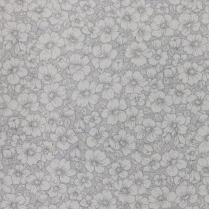 Quilting Patchwork Cotton Sewing Fabric Grey Floral Tribute 1 Meter