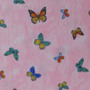 Quilting Patchwork Cotton Sewing Fabric Butterfly Pink 1 Meter