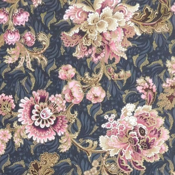 Quilting Patchwork Cotton Sewing Fabric Pink Floral A 1 Meter
