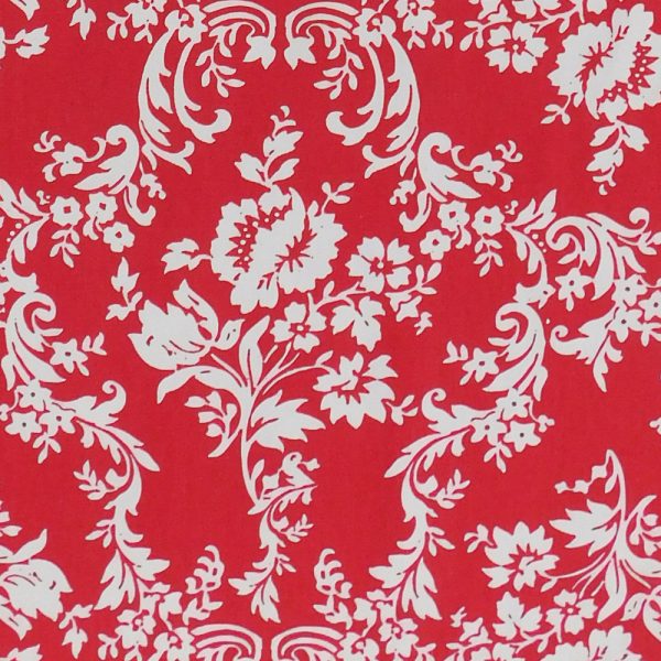 Quilting Patchwork Fabric Sewing Red Floral Drill Wide Backing 150x50cm