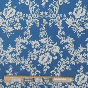 Quilting Patchwork Fabric Sewing Blue Floral Drill Wide Backing 150x50cm