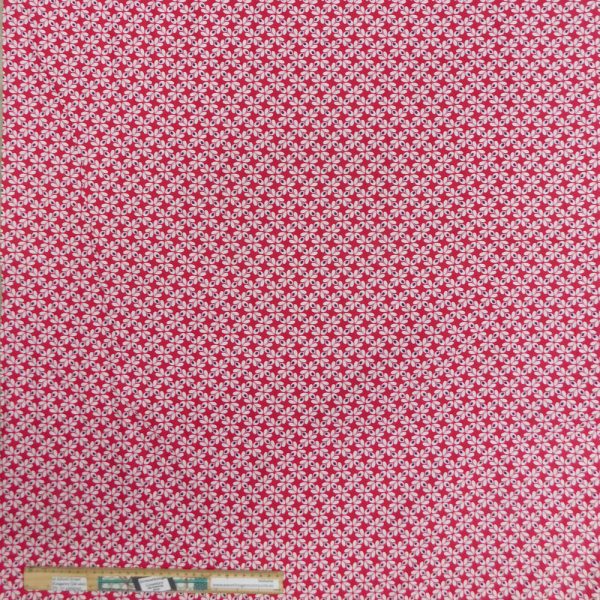 Quilting Patchwork Fabric Sewing Red Floral Geometric Wide Backing 150x50cm