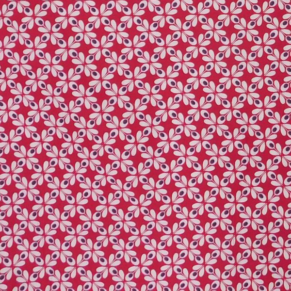 Quilting Patchwork Fabric Sewing Red Floral Geometric Wide Backing 150x50cm