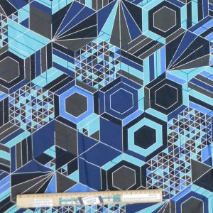 Quilting Patchwork Fabric Sewing Blues Geometric Wide Backing 295x50cm