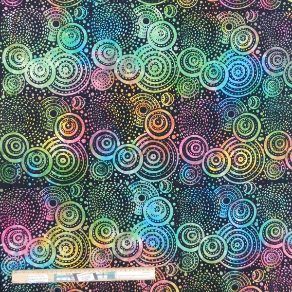 Quilting Patchwork Fabric Sewing Batik Bright Circles Wide Backing 295x50cm