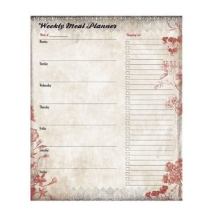 Lang Undated Weekly Meal Planner Cardinal Rooster
