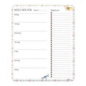 Lang Undated Weekly Meal Planner Spring Meadow 53 Sheets Notepad