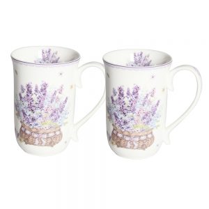 Country Kitchen 405mm Tea Coffee Mugs Vintage Lavender Set of 2