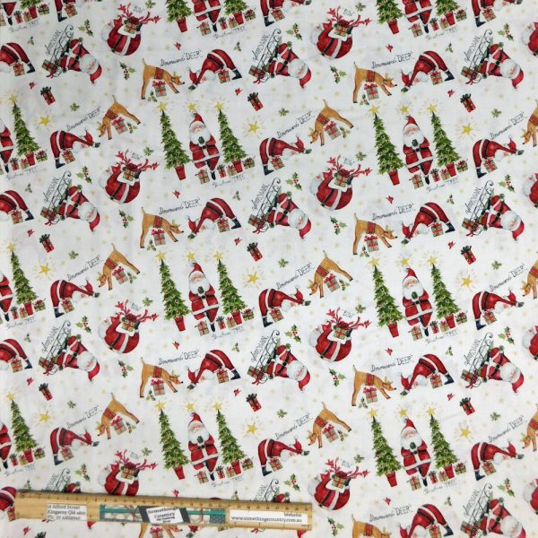 Patchwork Quilting Sewing Fabric A Yoga Christmas 50x55cm FQ