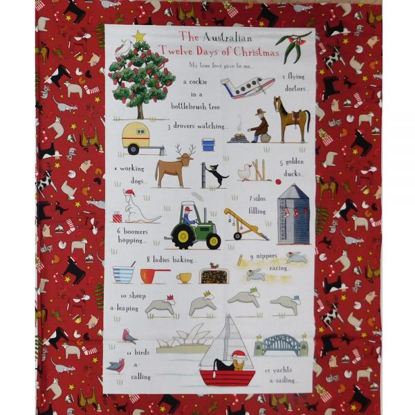 Patchwork Quilting Sewing Fabric Christmas in Australia Panel 65x110cm