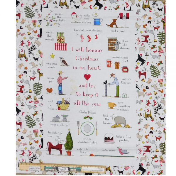 Patchwork Quilting Sewing Fabric Christmas in Australia Panel 65x110cm