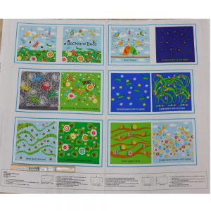 Patchwork Quilting Sewing Fabric Backyard Buzz Book Panel 90x110cm