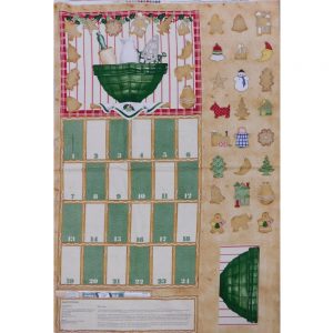 Patchwork Quilting Sewing Fabric Cookie Cutter Christmas Advent Panel 75x110cm