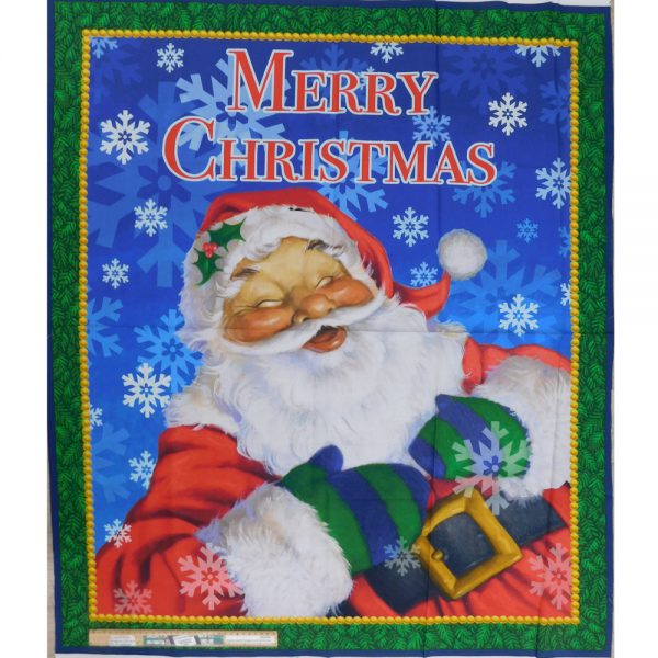 Patchwork Quilting Sewing Fabric Jolly Ol' Santa Christmas Panel 97x110cm