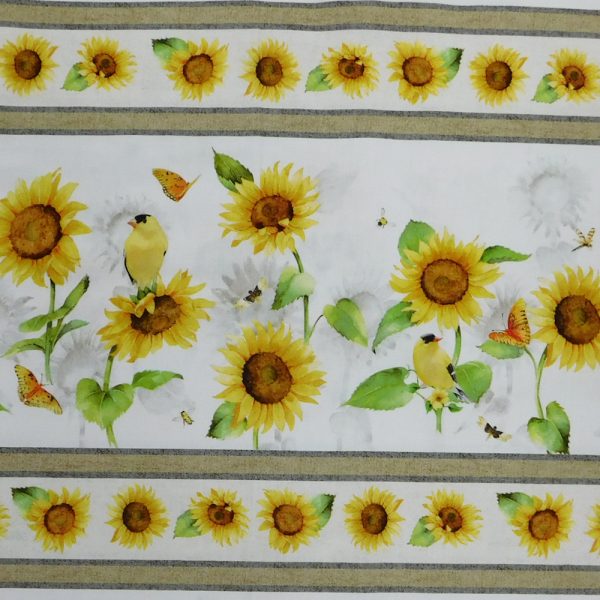 Patchwork Quilting Sewing Fabric Sunflower Fields Border 50x55cm FQ